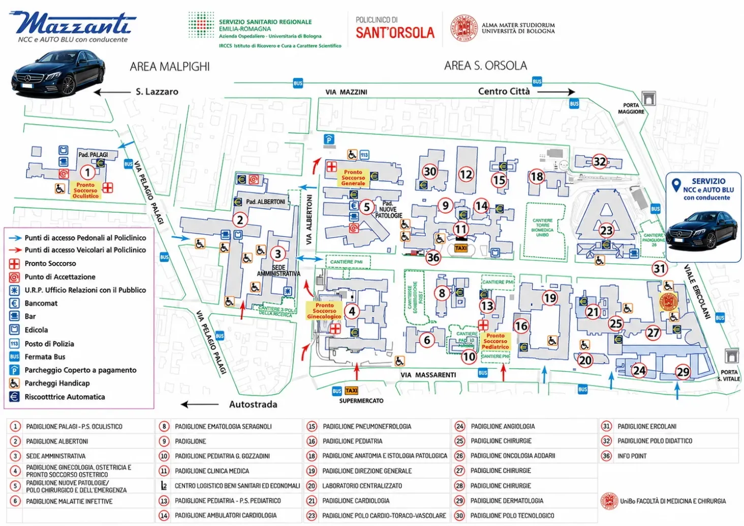 ncc auto blu mappa sant orsola bo