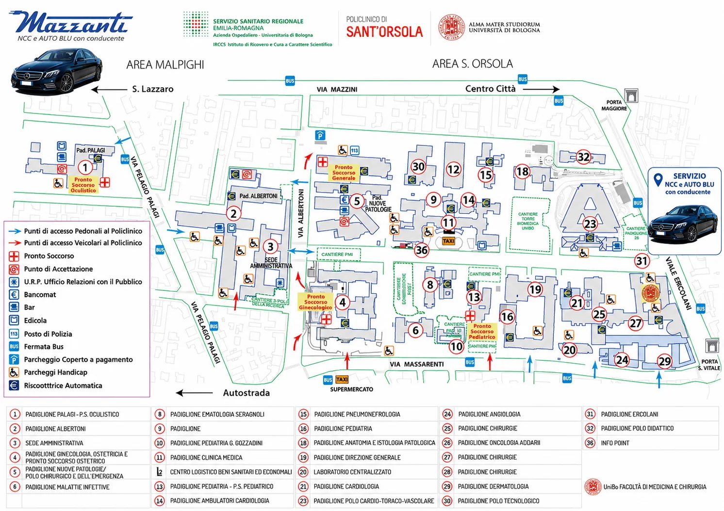 ncc auto blu mappa sant orsola bo