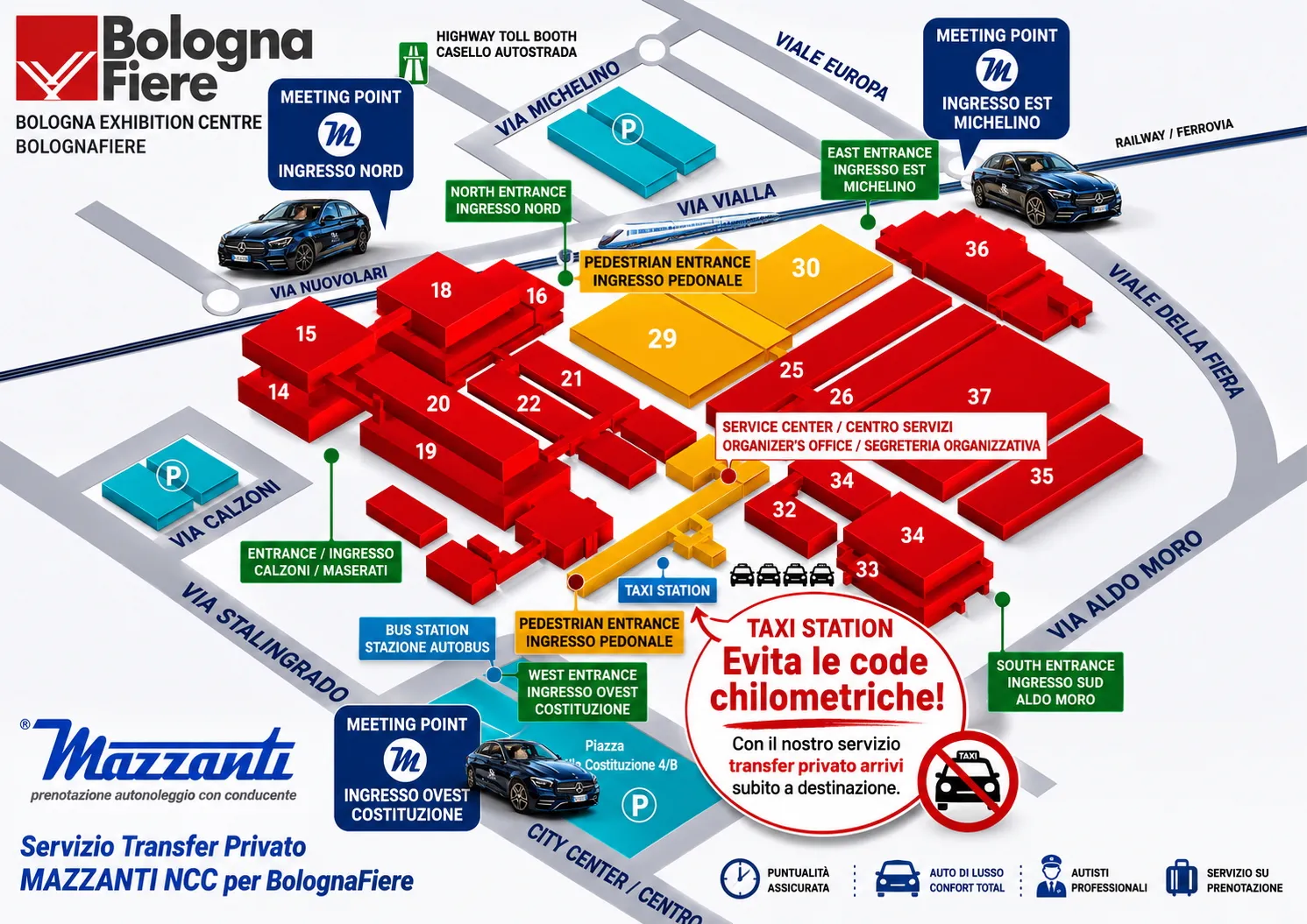 auto blu BolognaFiera